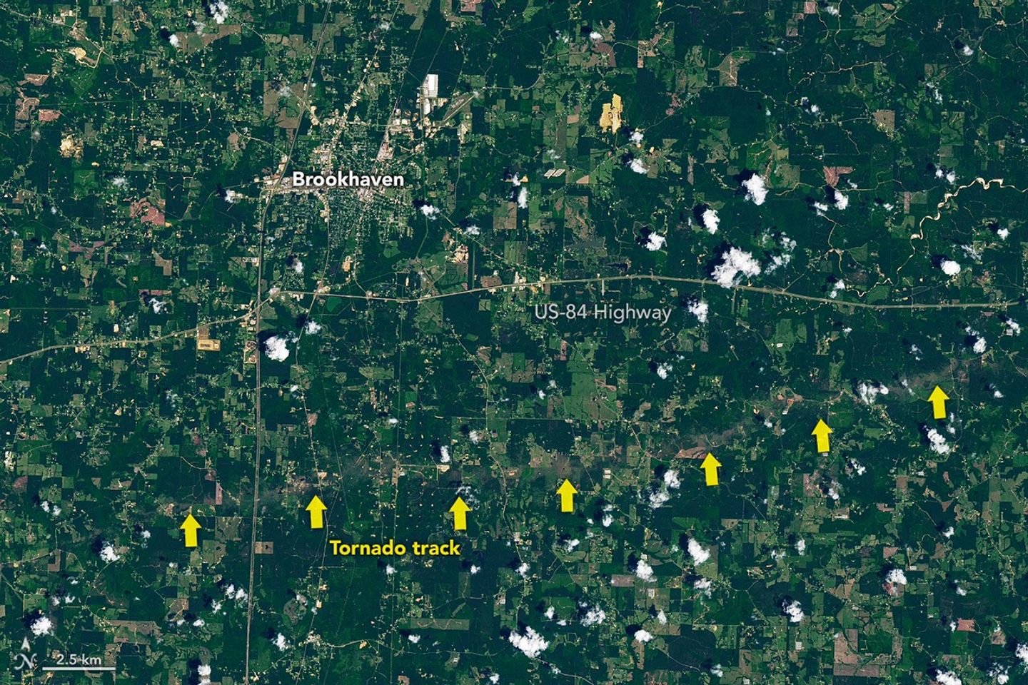 Tornado Draws a Jagged Line in Mississippi