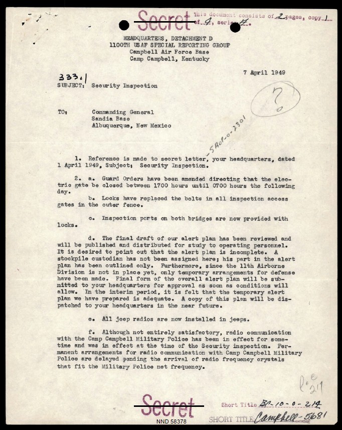 A collection of UAP reports and documents from a national security site in New Mexico 1948-1950