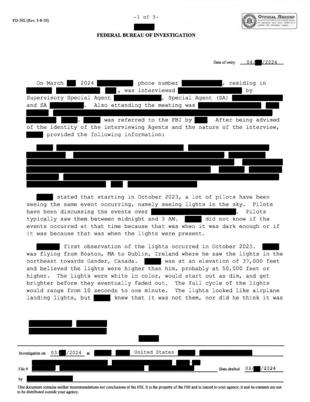 An FBI interview transcript.