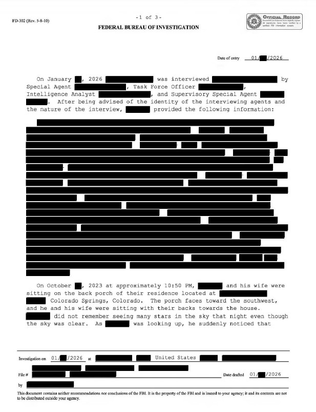 An FBI interview transcript.