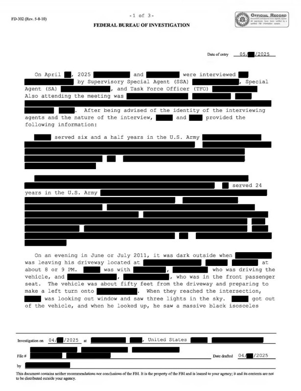 An FBI interview transcript.
