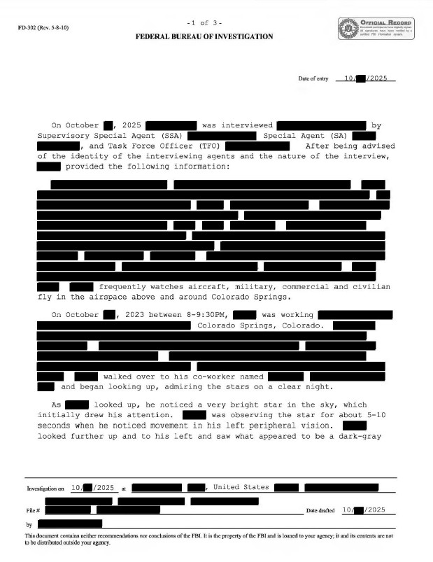 An FBI interview transcript.