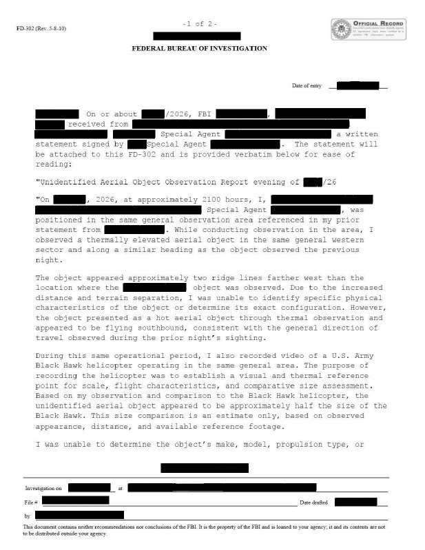 An FBI interview transcript.