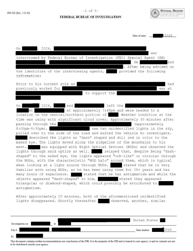 An FBI interview transcript.