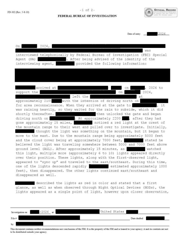 An FBI interview transcript.
